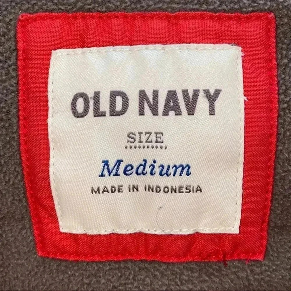 Old Navy Hooded Cargo Coat Size M Warm Zipper & Buttons & Lined 🧥❤️ - Picture 9 of 15